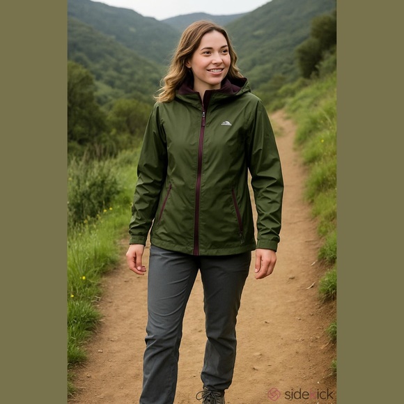 Trespass Jackets & Blazers - Trespass Qikpac Women’s Packaway Waterproof Jacket Olive Green XL